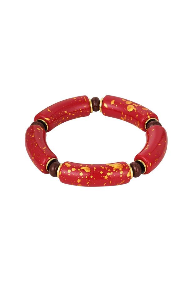 Tube bracelet statement Red Acrylic